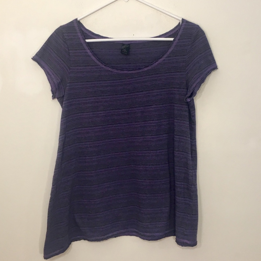 Women’s prAna Purple Striped Loose Yoga Tee S